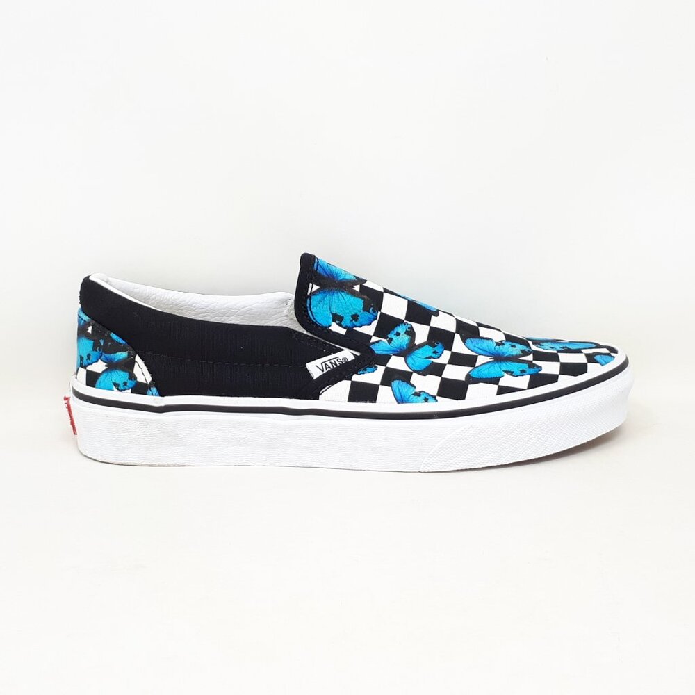 Vans Classic Slip On Butterfly Checkerboard Authentic Shoe Sneaker Womens Size